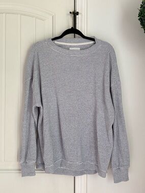 Light Gray Waffle Crew Sweater